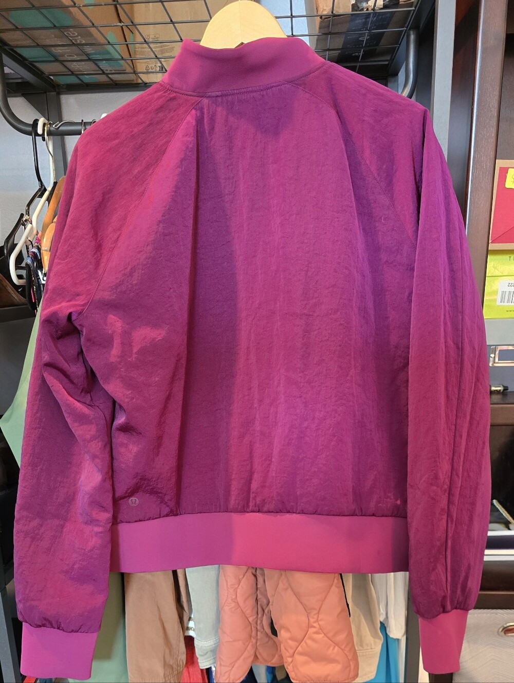 Lululemon NonStop Reversible Bomber Jacket In Ripened Raspberry- EUC - Picture 12 of 16